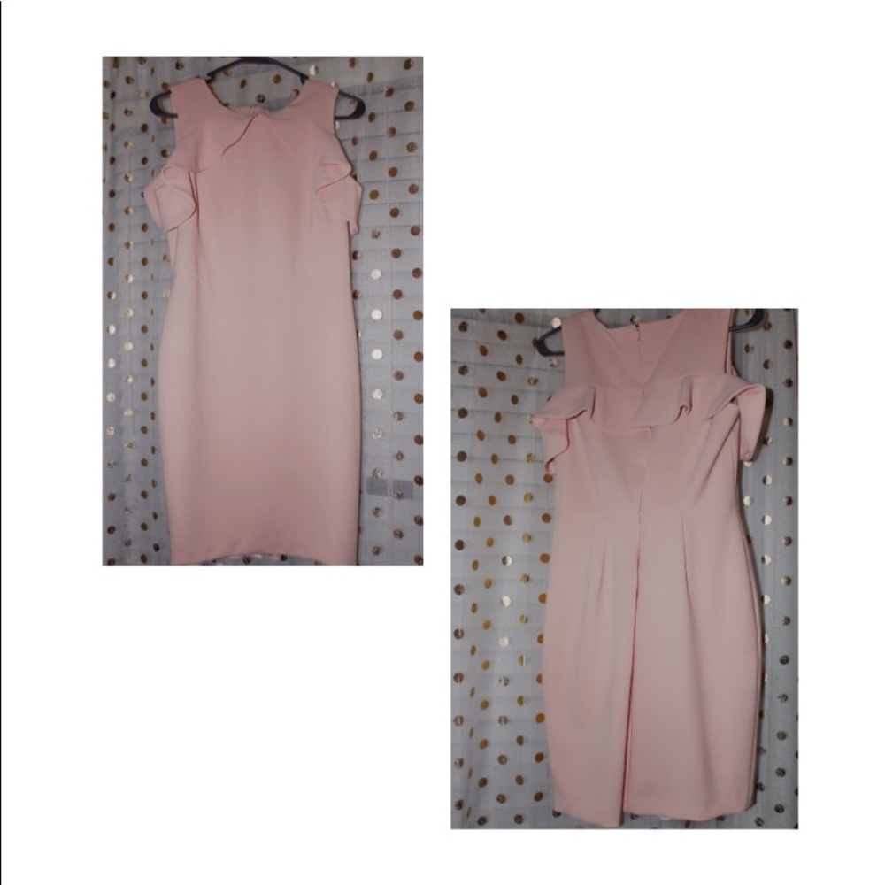 Off-the-Shoulder Light Pink Pencil Dress